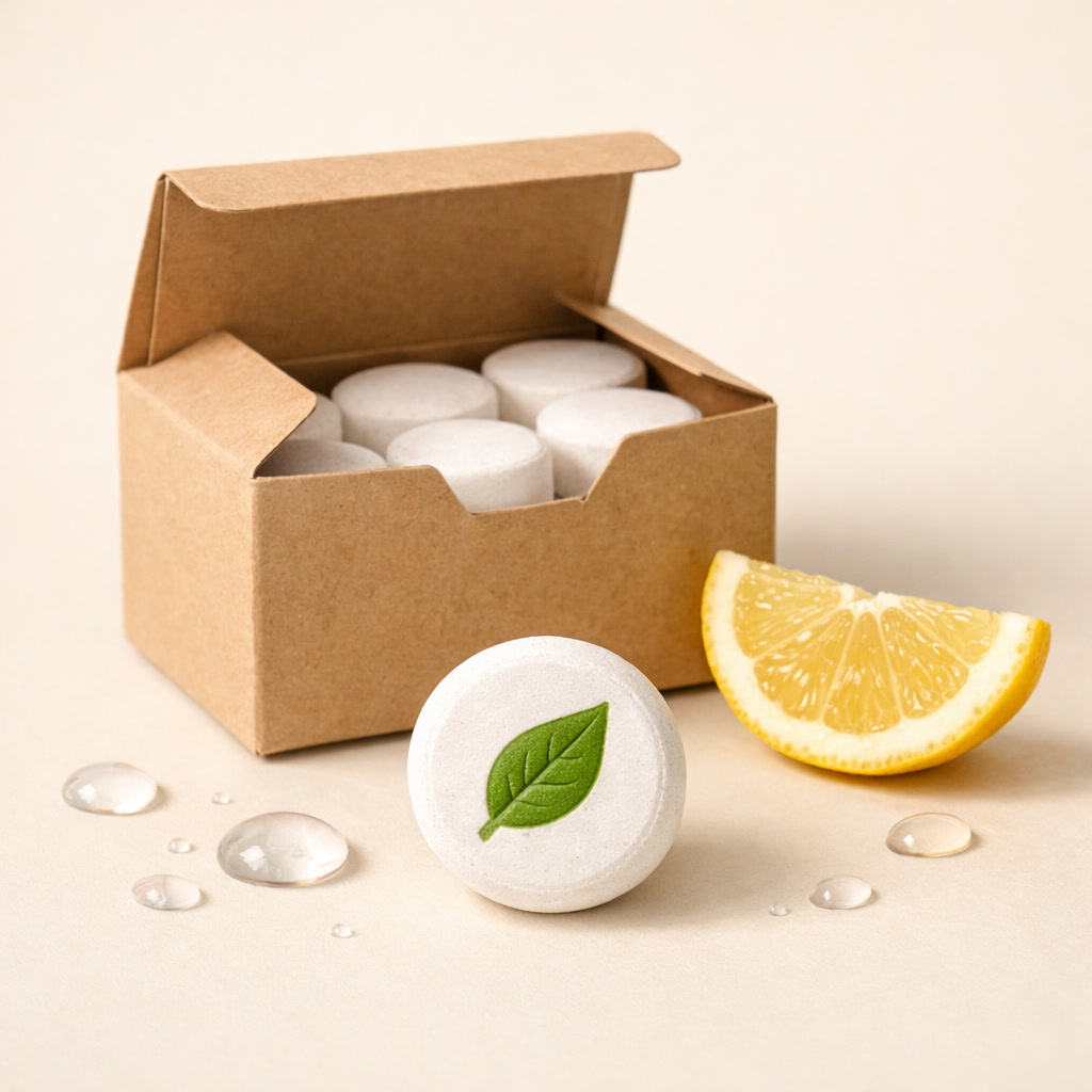 KAPI таблетки за съдомиялна в крафт кутия с лимон